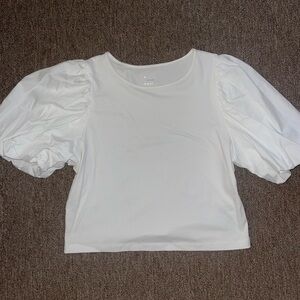White Puff Sleeve Top